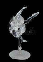 Swarovski kövekkel díszített, csiszolt, üveg balerina figura, jelzett, egyébként hibátlan, eredeti dobozában és tasakjában 14x8 cm