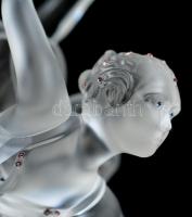 Swarovski kövekkel díszített, csiszolt, üveg balerina figura, jelzett, egyébként hibátlan, eredeti d...