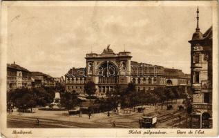 1929 Budapest VII. Keleti pályaudvar, villamos, Takács Ferenc üzlete (EK)