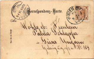 1899 Wien, Vienna, Bécs; Ausserer Burgplatz mit den Reiterstatuen / square, statue, monument, castle...