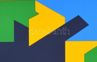 Victor Vasarely (1908-1997): Kompozíció. Szitanyomat, papír, jelzett és számozott (77/90). Vasarely ...