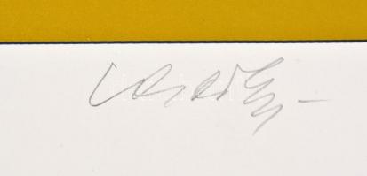 Victor Vasarely (1908-1997): Kompozíció. Szitanyomat, papír, jelzett és számozott (77/90). Vasarely ...