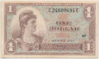 Amerikai Egyesült Államok 1954-1958 (ND). 1$ Military payment certificate, 521-es sorozat T:III USA 1954-1958 (ND). 1 Dollar Military payment certificate, series 521 C:F