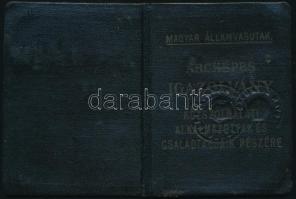 1950-52 MÁV arcképes igazolvány közszolgálati alkalmazottak és családtagjaik részére, nyug. iskolaig...