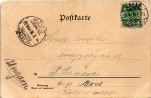 1899 Halle an der Saale, Ruine Moritzburg / castle ruins. Künstlerkarte Verlag H. Leistenschmeider l...