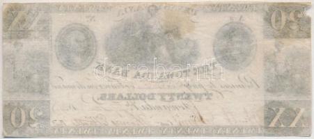 Amerikai Egyesült Államok / Pennsylvania 1833. 20$ T:III ragasztásnyomok a hátoldalon, anyaghiány
U...