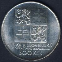 Csehszlovákia 1993. 500K Ag "100 éves a cseh tenisz" T:1