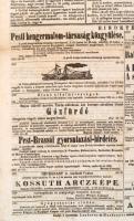 1849. Pesti Hírlap 7 db hiányos száma, kis szakadásokkal