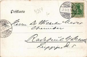 1903 Fichtelberg (Oberwiesenthal), Unterkunftshaus, Panorama nach Nord-Ost / tourist house, chalet, ...