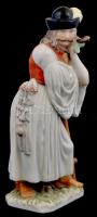 Herendi búsuló juhász, kézzel festett, jelzett, hibátlan, m:29 cm