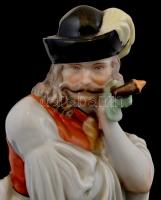 Herendi búsuló juhász, kézzel festett, jelzett, hibátlan, m:29 cm