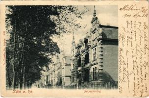 1900 Köln, Cologne; Sachsenring / street view, villa. Dr. Trenkler Co. 3103. (EK)