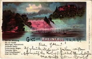 1899 Zürich, Rheinfall / Rhine Falls. Verlag H. Guggenheim & Co. Artist. Atelier No. 637. litho + "AMBULANT No. 37." (EB)