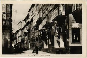 Santiago de Chile, Rua Nueva / street view - from postcard booklet
