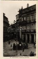 Santiago de Compostela, Fuente de Cervantes / fountain, street view - from postcard booklet