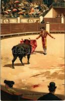 Pasanto de Muleta / Spanish folklore, bullfight. litho