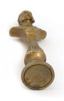 Ferenc József mini büszttel díszített réz pecsétnyomó, h: 9,5 cm