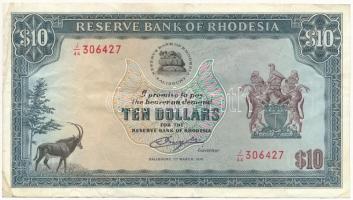 Rodézia 1976. 10$ T:III Rhodesia 1976. 10 Dollars C:F Krause 33.b