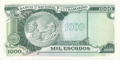 Mozambik 1972. 1000E fekete "BANCO DE MOCAMBIQUE" felülbélyegzéssel T:I
Mozambique 1972. ...
