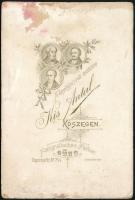 cca 1910 Kőszeg, italozó katonák, keményhátú fotó Kis Antal műterméből, 10,5×16 cm