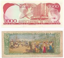 Costa Rica 1988. 5C + 2003. 1000C T:III,I
Costa Rica 1988. 5 Colones + 2003. 1000 Colones C:UNC
Kr...