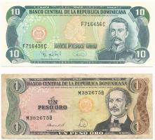 Dominikai Köztársaság 1988. 1P + 1996. 10P T:III,I Dominican Republic 1988. 1 Peso + 1996. 10 Pesos C:F,UNC Krause P#126c, P#153a