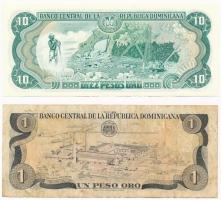 Dominikai Köztársaság 1988. 1P + 1996. 10P T:III,I
Dominican Republic 1988. 1 Peso + 1996. 10 Pesos...