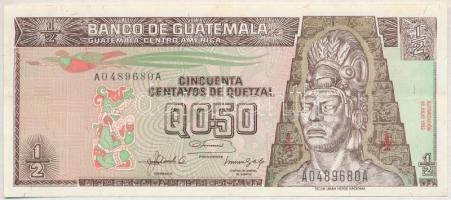 Guatemala 1992. 1/2Q T:II Guatemala 1992. 0,50 Quetzal C:XF Krause P#72