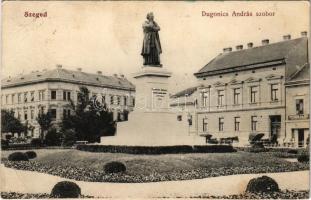 1928 Szeged, Dugonics András szobor, Steiner Lajos üzlete (EB)