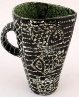 Gorka Iparművészeti Vállalatos kancsó(váza), mázas kerámia, alján kis lepattanással, jelzett, m: 20 cm