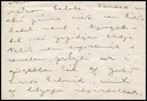1910. március 27. Ady Endre (1877-1919) autográf levele Gerő Ödön (1863-1939) író, újságíró, szerkes...