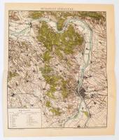 1893 Budapest környékének térképe, kiadja: Posner Károlya Lajos és Fia, 29×24 cm + cca 1900 Budapest...