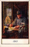 1915 A K.u.K. hadsereg katonája 1915 karácsonyán / WWI Soldier of the Austro-Hungarian K.u.K. Army, Christmas s: Kuderna (EK)