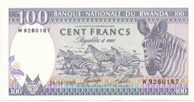 Ruanda 1989. 100Fr T:I Rwanda 1989. 100 Francs C:UNC Krause 19.