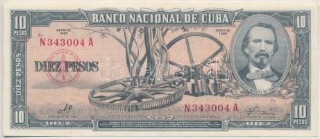 Kuba 1960. 10P T:III Cuba 1960. 10 Peso C:F Krause P#88c