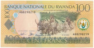 Ruanda 2003. 100Fr T:I  Rwanda 2003. 100 Francs C:UNC Krause 29.