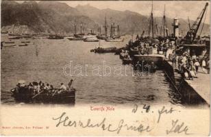 1904 Tenerife, Mole / molo, port, sailing vessels, boat. Bazar Aleman