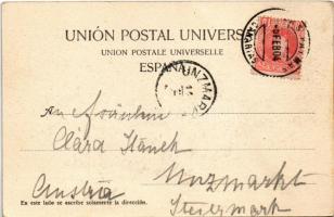 1904 Tenerife, Mole / molo, port, sailing vessels, boat. Bazar Aleman