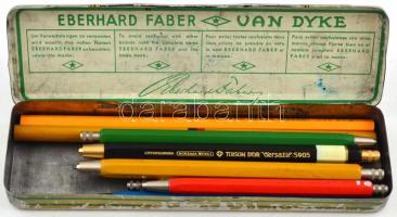 Régi Eberhard Faber Van Dyke kopott dobozban 10 db írószer