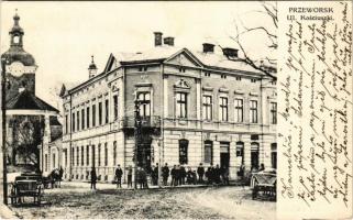 1915 Przeworsk, Ul. Kosciuszki / street view, shop, church + K.u.K. Kommando der Sammelstation Przeworsk
