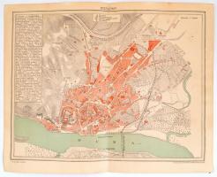 cca 1900 Pozsony városának térképe, 1:13.600, Pallas Nagy Lexikona, Bp., Pallas, 24x30 cm