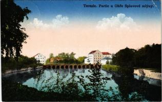 1939 Terezín, Theresienstadt; Partie u Ohre Splavové mlyny / mills + Reserve-Lazarett Theresienstadt Chefarzt (EK)