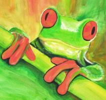 Karsai Ildikó (1954): Béka. Akril, vászon. Jelzett. 30x30 cm