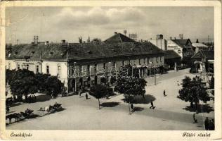 Érsekújvár, Nové Zámky; Fő tér, üzletek / main square, shops + Oberkommando der Wehrmacht Geprüft (EB)