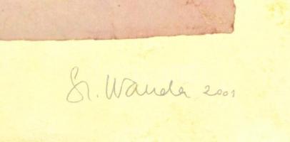 Szyksznian Wanda (1948-): Iniciale. Comp print, meírtett papír. Jelzett, sorszámozott 10/20. 34x25 c...