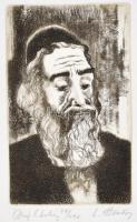 Almásy László (?-): Rabbi. Rézkarc, papír, jelzett, számozott (39/295). 15,5x9,5 cm