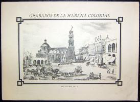 6 db nyomat a XIX. századi Havannáról mappában 25x35cm