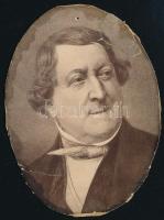 cca 1865 Giacomo Rossini (1792-1868) olasz zeneszerző, körülvágott, sérült fotórepró, 8×5,5 cm