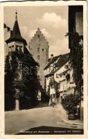 1938 Meersburg, Marktplatz mit Obertor, Gasthof zum Bären / marketplace, bicycle, street view, inn, guesthouse. Postkarten-Verlag Pfeffer Franz