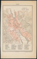 cca 1900 Eger városának térképe, 1:24.000, Pallas Nagy Lexikona, Bp., Pallas Rt., 24x15 cm